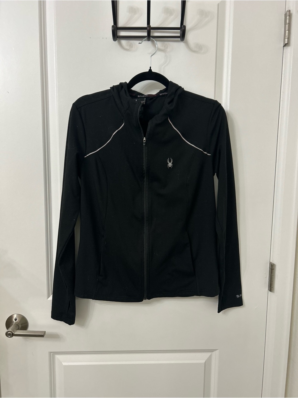 Spyder Women’s Black Full-Zip Hooded Jacket Size Large